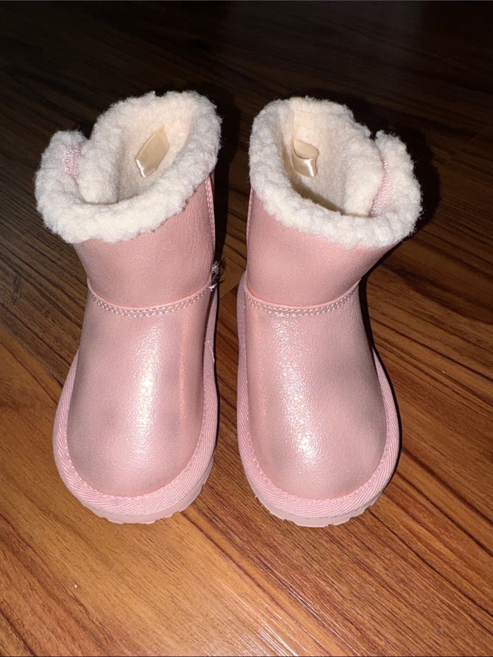 Gap Pink Glitter Sherpa-Lined Boots Sz 7